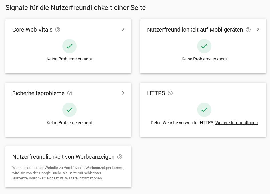 Google Page Experience-Update - Test mit der Google Search Console